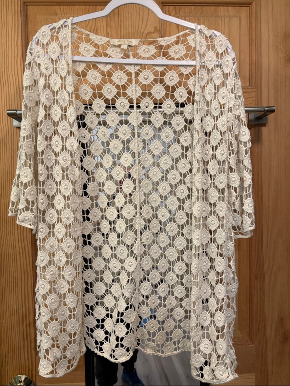 Boho Crochet Cardigan Cream Sz L